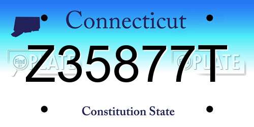Z35877T Connecticut License Plate