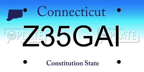 Z35GAI Connecticut License Plate