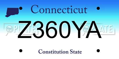 Z360YA Connecticut License Plate