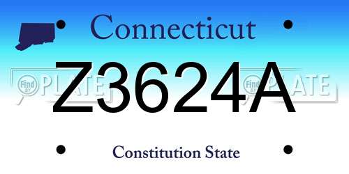 Z3624A Connecticut License Plate