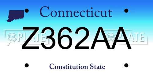 Z362AA Connecticut License Plate