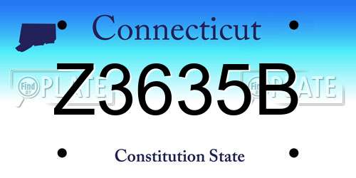 Z3635B Connecticut License Plate