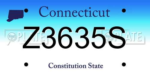 Z3635S Connecticut License Plate