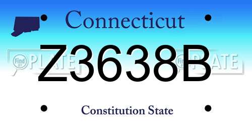 Z3638B Connecticut License Plate