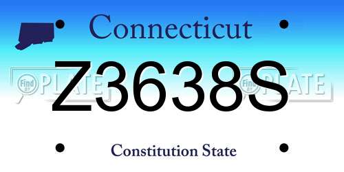 Z3638S Connecticut License Plate