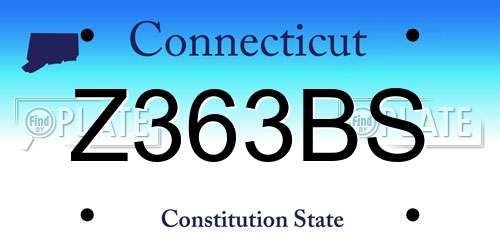 Z363BS Connecticut License Plate