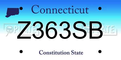 Z363SB Connecticut License Plate