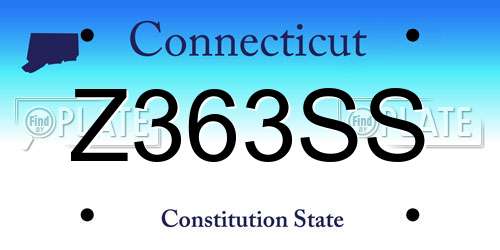 Z363SS Connecticut License Plate