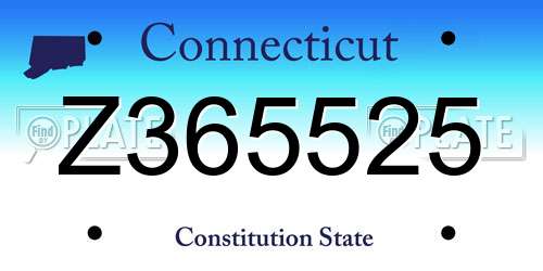 Z365525 Connecticut License Plate