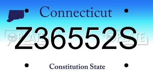 Z36552S Connecticut License Plate