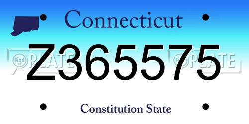 Z365575 Connecticut License Plate