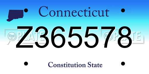Z365578 Connecticut License Plate