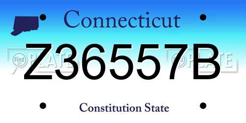 Z36557B Connecticut License Plate