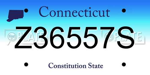 Z36557S Connecticut License Plate
