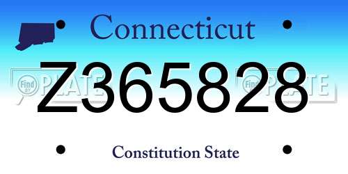 Z365828 Connecticut License Plate