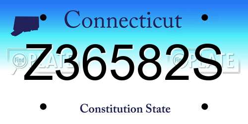 Z36582S Connecticut License Plate
