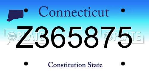 Z365875 Connecticut License Plate