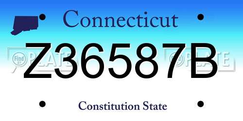 Z36587B Connecticut License Plate