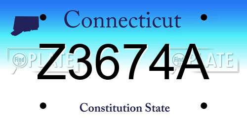 Z3674A Connecticut License Plate