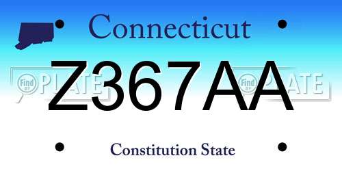 Z367AA Connecticut License Plate