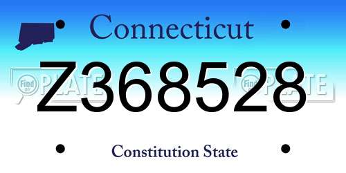 Z368528 Connecticut License Plate