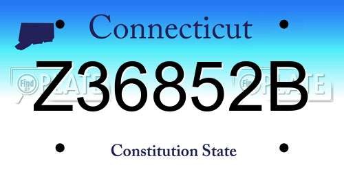 Z36852B Connecticut License Plate