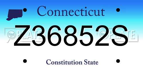 Z36852S Connecticut License Plate