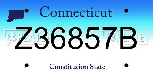 Z36857B Connecticut License Plate