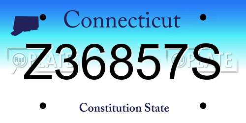 Z36857S Connecticut License Plate