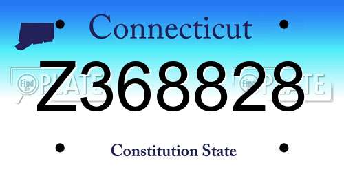 Z368828 Connecticut License Plate