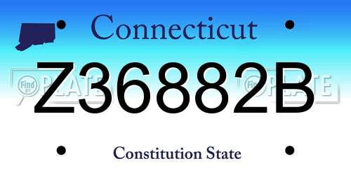 Z36882B Connecticut License Plate