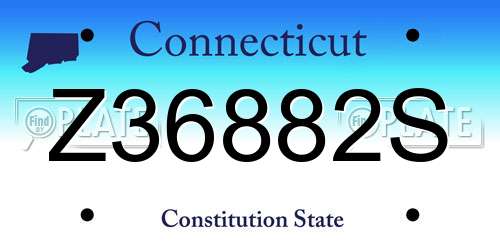 Z36882S Connecticut License Plate