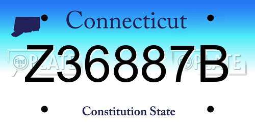 Z36887B Connecticut License Plate