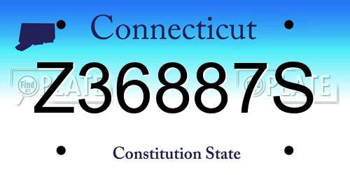 Z36887S Connecticut License Plate