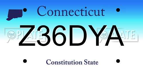 Z36DYA Connecticut License Plate