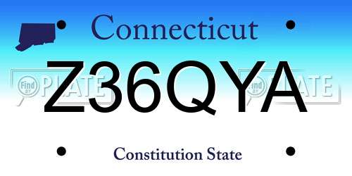 Z36QYA Connecticut License Plate