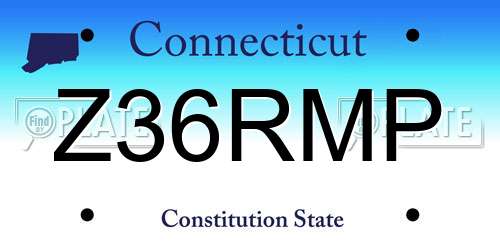 Z36RMP Connecticut License Plate