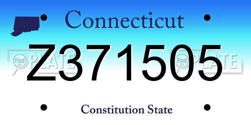 Z371505 Connecticut License Plate