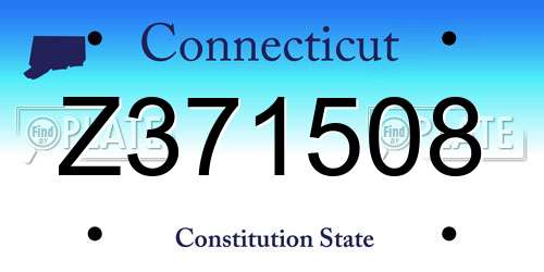 Z371508 Connecticut License Plate
