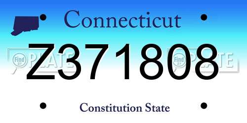 Z371808 Connecticut License Plate