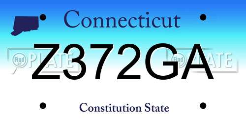 Z372GA Connecticut License Plate
