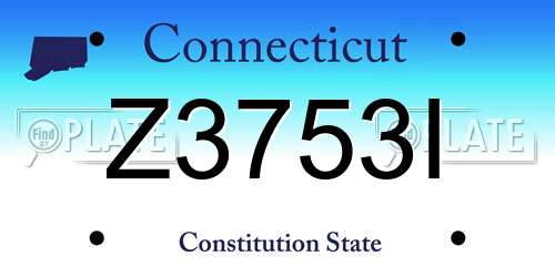 Z3753I Connecticut License Plate