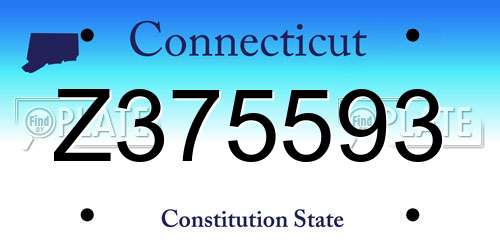 Z375593 Connecticut License Plate