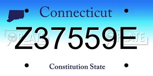 Z37559E Connecticut License Plate
