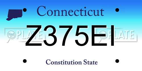 Z375EI Connecticut License Plate