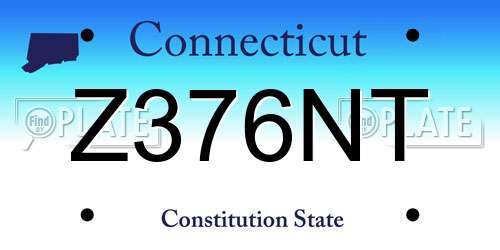 Z376NT Connecticut License Plate