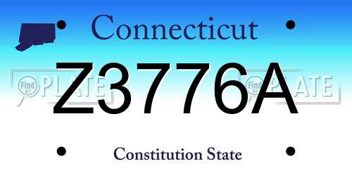 Z3776A Connecticut License Plate