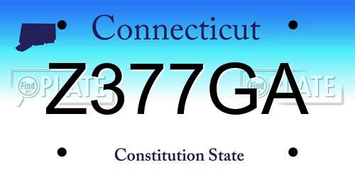 Z377GA Connecticut License Plate