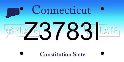 Z3783I Connecticut License Plate