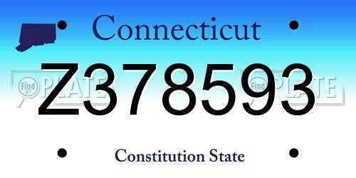 Z378593 Connecticut License Plate